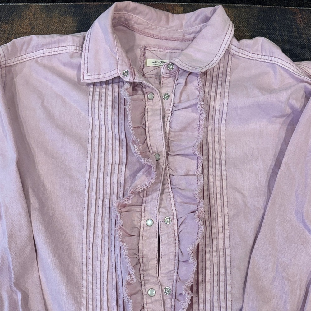 We The Free Lavender/Pink  Button Down Shirt